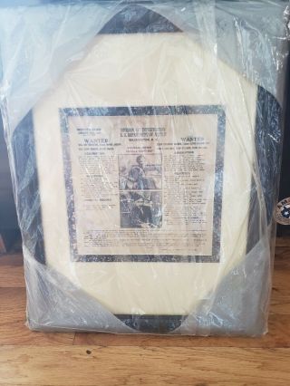 1934 Bonnie And Clyde Wanted Poster Framed