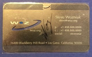 Steve Wozniak Woz Signed Business Card Apple Co - Founder Metal Card Cool