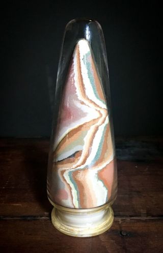 1890s YELLOWSTONE Grand Canyon Souvenir Sand Art Bottle,  Andrew Wald w/ Label 2 3
