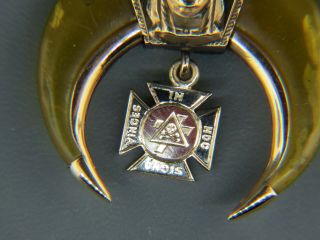 14K Gold Masonic Shriner ' s Antique Pin Medal Claw Design 2