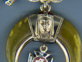 14K Gold Masonic Shriner ' s Antique Pin Medal Claw Design 3