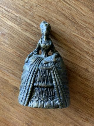 Vintage Victorian Lady Brass Bell 4.  5” Tall