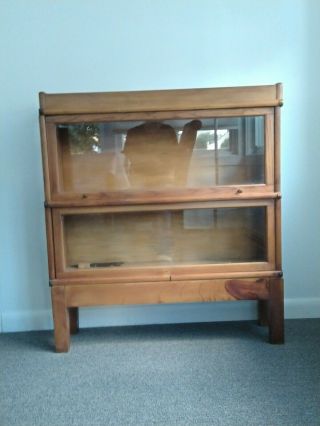 Antique Oak,  Barrister,  2 Shelves With Base,  Brown Bookcase With Doors