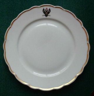 Antique Imperial Russian Kuznetsov Plate Double Headed Eagle Tsar Nicholas Ii