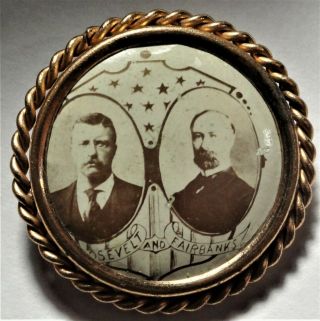 (1904) Roosevelt / Fairbanks Presidential Political Campaign Button Pin 30.  5 Mm