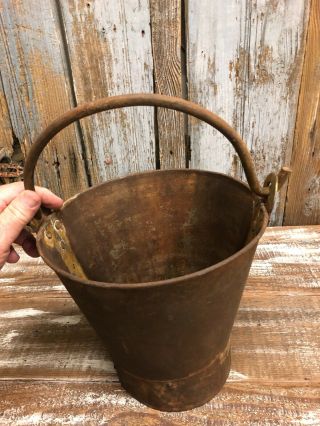 Vintage Heavy Galvanized Found Metal Bucket