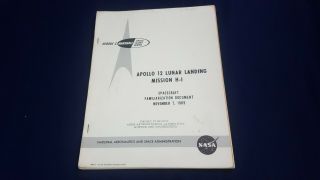 Rare Nasa Apollo 12 H - 1 Lunar Landing Mission Spacecraft Document 1969
