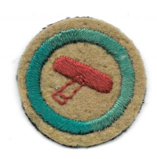Nos Bi - Plane Boy Scout Airman Felt Without Words Proficiency Award Badge Troop