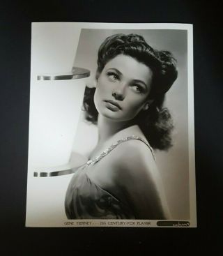 Actress Gene Tierney Vintage B&w 20th Century Photo Glamour Lights