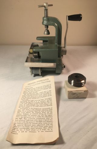 Vintage Harry M Fraser Cloth Fabric Cutting Machine Model 500 w/ 4 & 5 Cutters 3