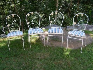 Vintage Woodard Chantilly Rose ???? Patio 4 Chairs