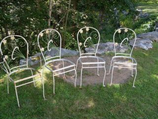 VINTAGE WOODARD CHANTILLY ROSE ???? PATIO 4 CHAIRS 2