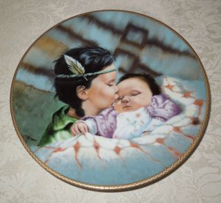 Vintage Knowles Plate A Time To Be Born With Indian Girl & Baby 1989