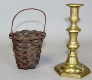 A Great 19th C Shaker Berry Basket In The Best Surface