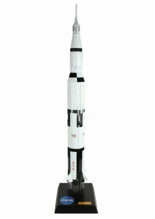 Nasa Saturn V Apollo Rocket With Capsule Model Desk Display Space 1/100 Es Moon