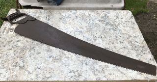 Vintage /antique Ice Saw With Cast Iron Handle