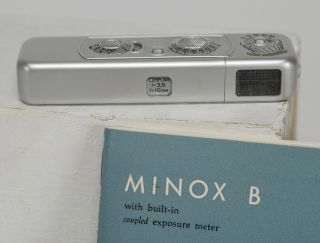 Vintage Minox B Subminiature Spy Camera with Complan 15mm f/3.  5 Lens & Case BOX 3