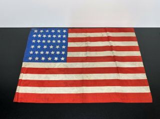 Antique 39 Star American United States Flag 1889 " Unofficial " Dakota 12x17