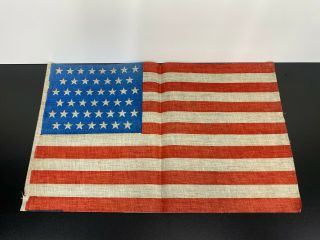 Antique 45 Star American United States Flag 1896 Utah 13 X 22 Cheese Cloth Usa