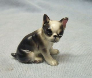 Vintage 2 " French Bulldog Boston Terrier Dog Miniature Figurine