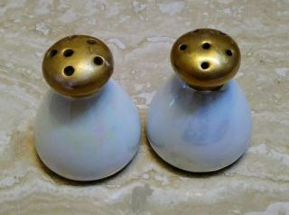 Collectible Royal Austria O&eg Salt & Pepper Shakers Porcelain Gold And Opal