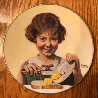 Norman Rockwell 1973 " Butter Girl " Collectors Plate Gorham