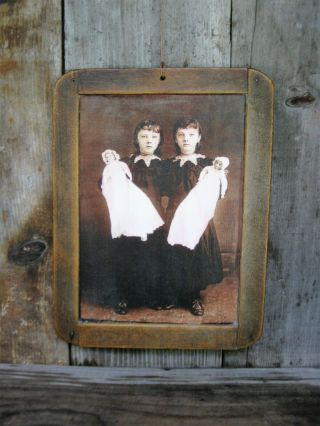 Small Primitive Antique School Slate Chalk Board Old Photo Print