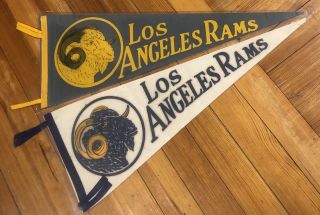 Los Angeles Rams Vintage 1950s Nfl Football Pennants Blue & White