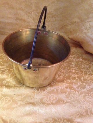Antique 1851 Ansonia Brass Co.  H.  W.  Haydens Spun Brass Bucket Pal Butter