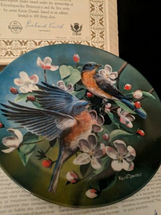 ' The Bluebird ' Limited Edition Plate by Kevin Daniel,  1986 Bird Lovers Gift 2