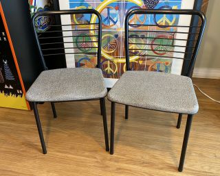 Qty 2 Vintage Mid Century Modern Cosco Folding Metal Steel Patio Kitchen Chair