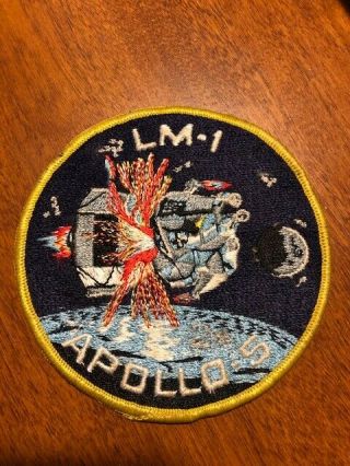 Extremely Rare Nasa/grumman Apollo 5 Lm - 1 Mission Sew On Patch