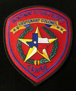 Texas Highway Patrol Dps State Police Patch Lt Colonel Prototype Authentic