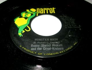 Bobby Boris Pickett Monster Mash 45 7 " Nm Near Us Parrot Vinyl Halloween