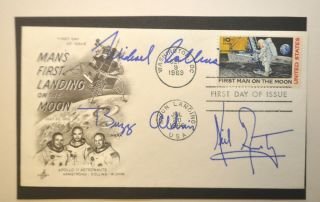 Apollo 11 Neil Armstrong Buzz Aldrin Michael Collins 1 Day Issue Autopen Signed