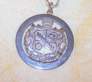 Vintage Zeta Tau Alpha Sorority Large Crest Medallion Necklace,  1 5/8 " Wide Old