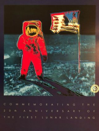 ANDY WARHOL 1987 MOONWALK POSTER 20TH ANNIVERSARY OF FIRST LUNAR LANDING SCARCE 2