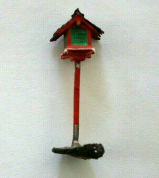 Vintage Miniature Painted Shrine Japan ? 1 3/4 " Long Mini Or Zen Garden