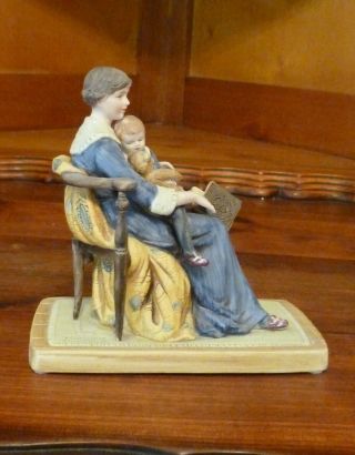 Norman Rockwell Museum " Bedtime " 5 " Miniature Figurine Mother And Son 1979