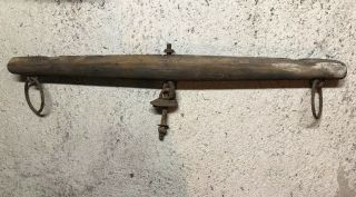 Vintage Antique Hand Forged Oxen Horse Yoke 34 - 1/2” Length Wood Iron Singletree