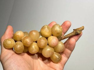 Early Vintage Antique Italian Alabaster Stone Fruit Alabaster Yellow Pink Grapes