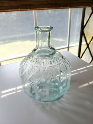 Light Aqua 1880s - 1890s Hayward Hand Glass Fire Extinguisher Empty