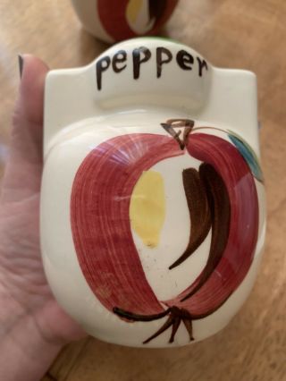Vintage Large Ceramic Apple Salt And Pepper Shakers 3