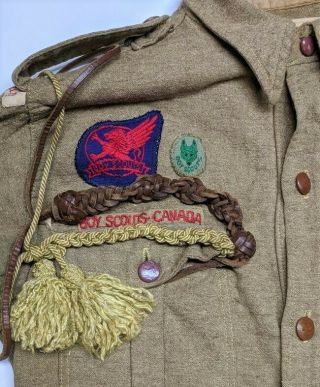WWII Era Vintage Boy Scout Uniform Shirt Awards Proficiency Badges Troop Canada 3