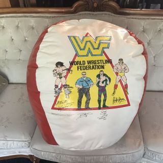 Wwf Wwe Wrestling Bean Bag Chair Ball Retro Vintage Hogan Warrior Jake Boss Man