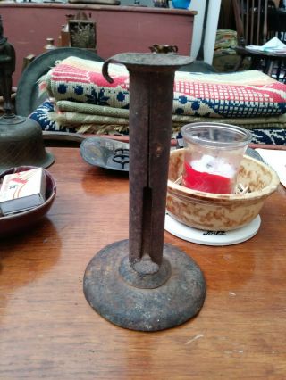 Early 19th Century Hogscraper Push - Up Candlestick