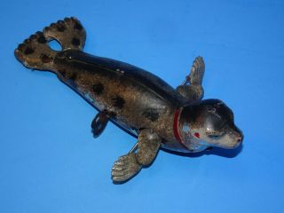 Antique Lehmann Tin Wind Up Sea Lion German Vintage Toy (1899 - 1935) 2