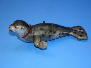 Antique Lehmann Tin Wind Up Sea Lion German Vintage Toy (1899 - 1935) 3