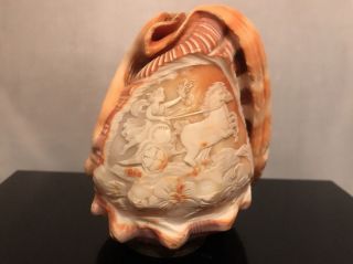 Antique Beautifully Hand Carved Cameo Shell Small Lamp Shade