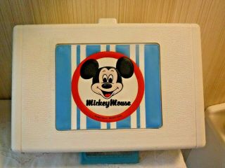 Vintage Ge Mickey Mouse Record Player W Record Album Folder For 45 